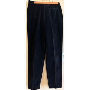 Talbots Vintage Womens Black Velvet Straight Leg Pants Size 8